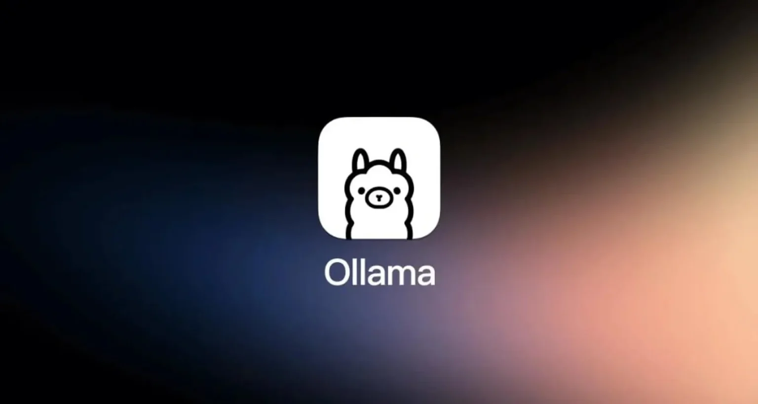 Ollama logo on dark gradient background representing local AI runtime platform.