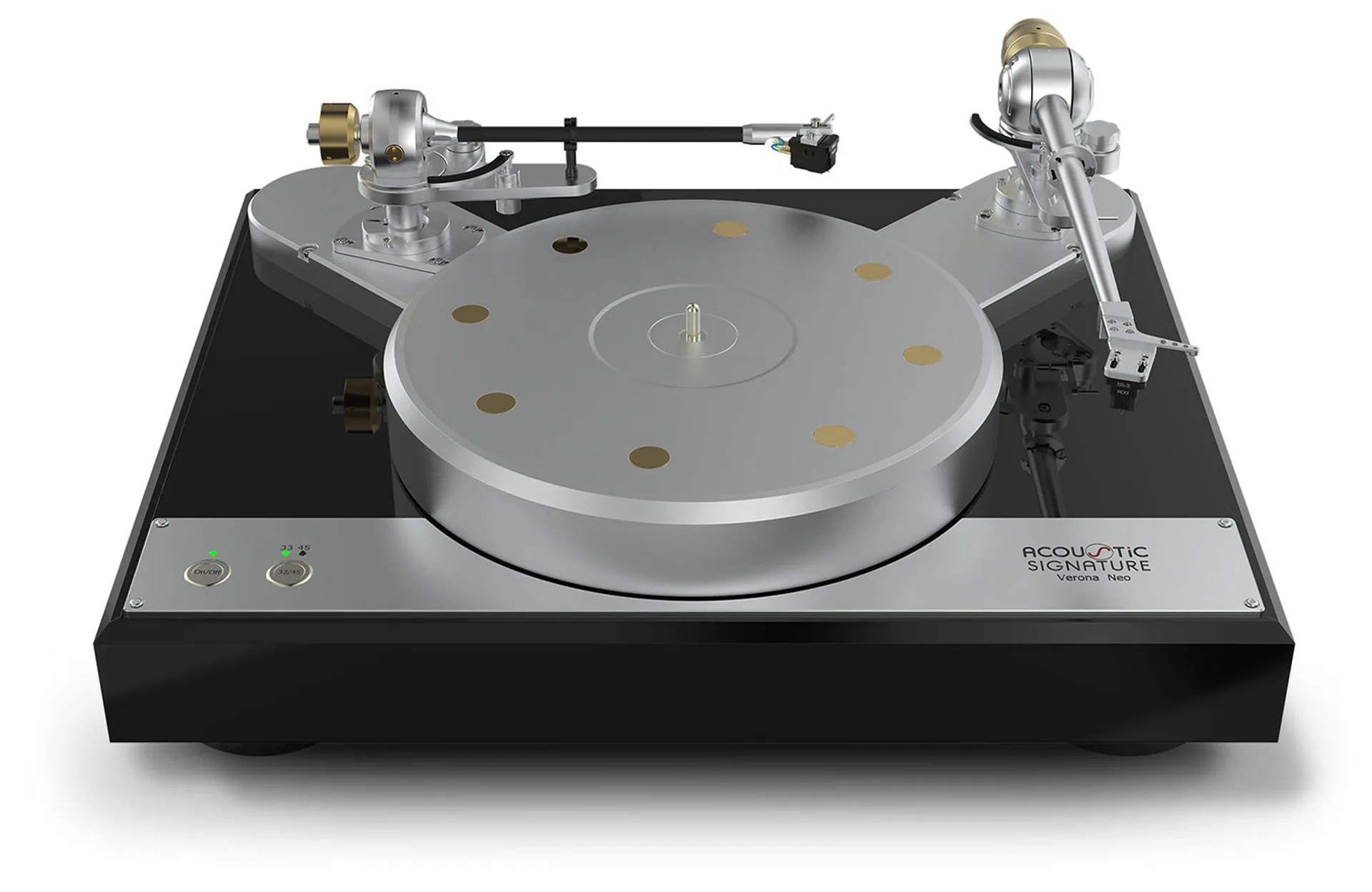 Acoustic Signature Verona Neo piano black chassis with silver anodized aluminum parts
