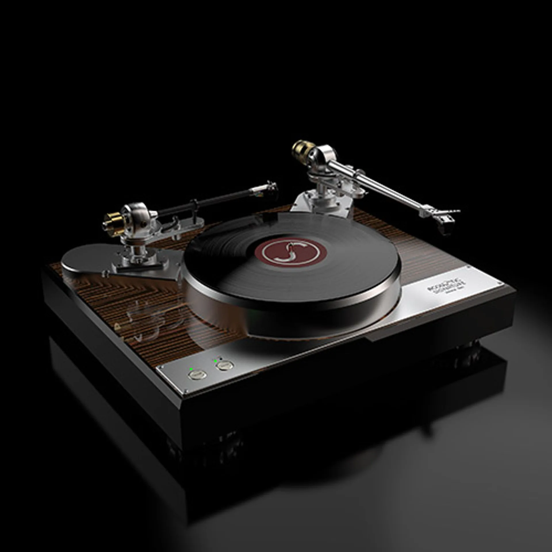 LP spinning on Acoustic Signature Verona Neo aluminum platter with silencers