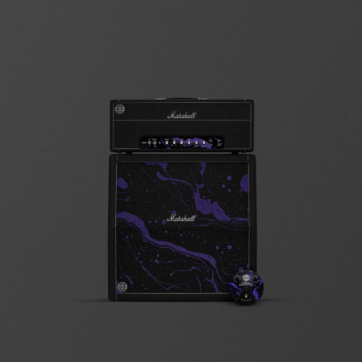 Marshall x Hendrix 60th Anniversary half stack with purple cosmic grille and 1959 HW head