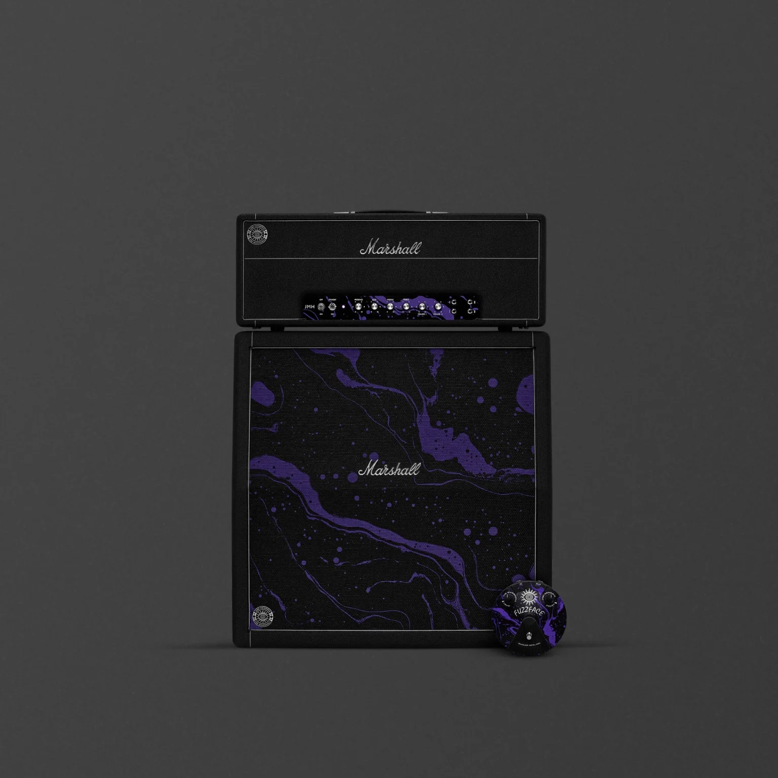 Marshall x Hendrix 60th Anniversary half stack with purple cosmic grille and 1959 HW head