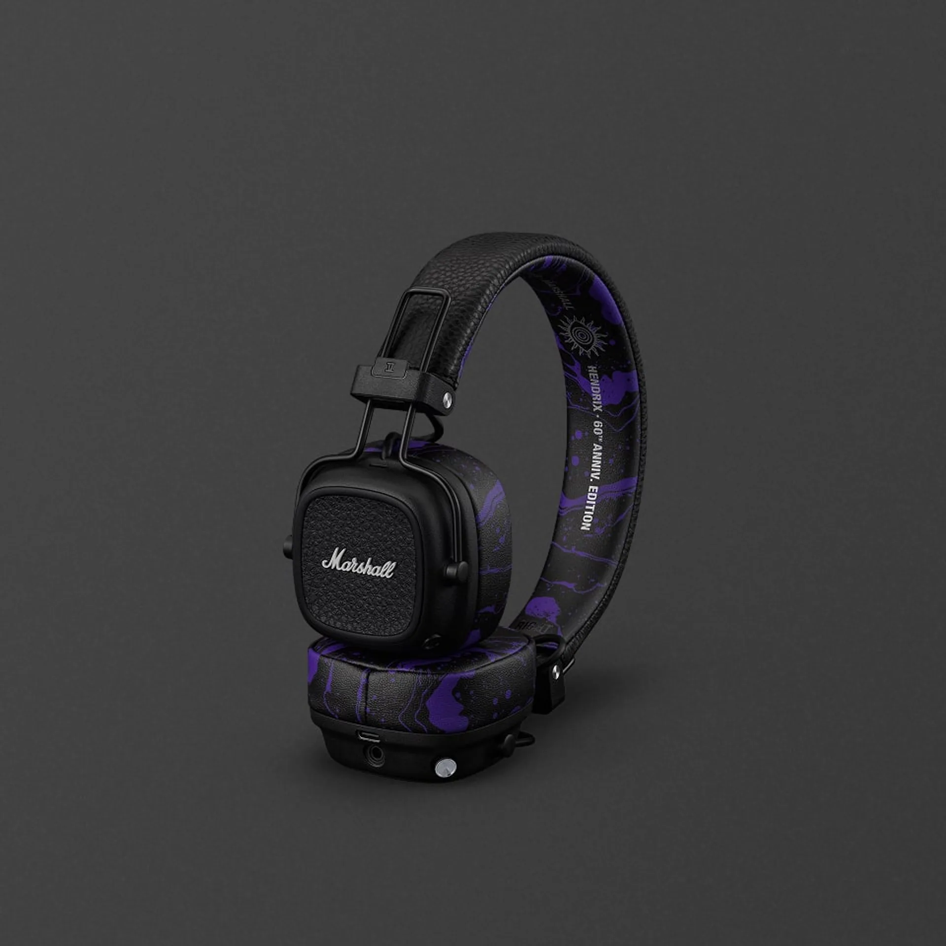 Marshall Major V Hendrix Edition wireless on-ear headphones with purple psychedelic design